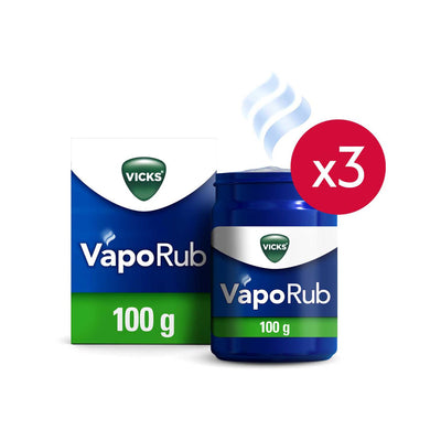 Boots Vicks VapoRub Cough and Cold Relief Ointment 100g x 3- Buy online at McGrocer