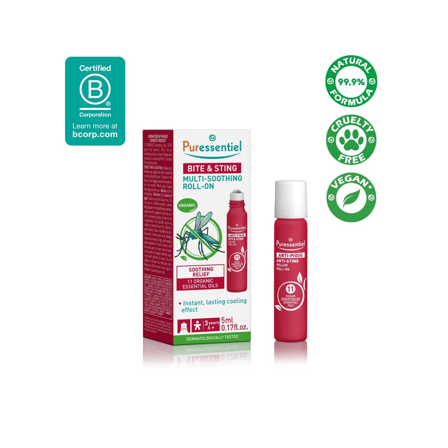 Puressentiel bite and sting soothing roll-on 5ml (British brand)
