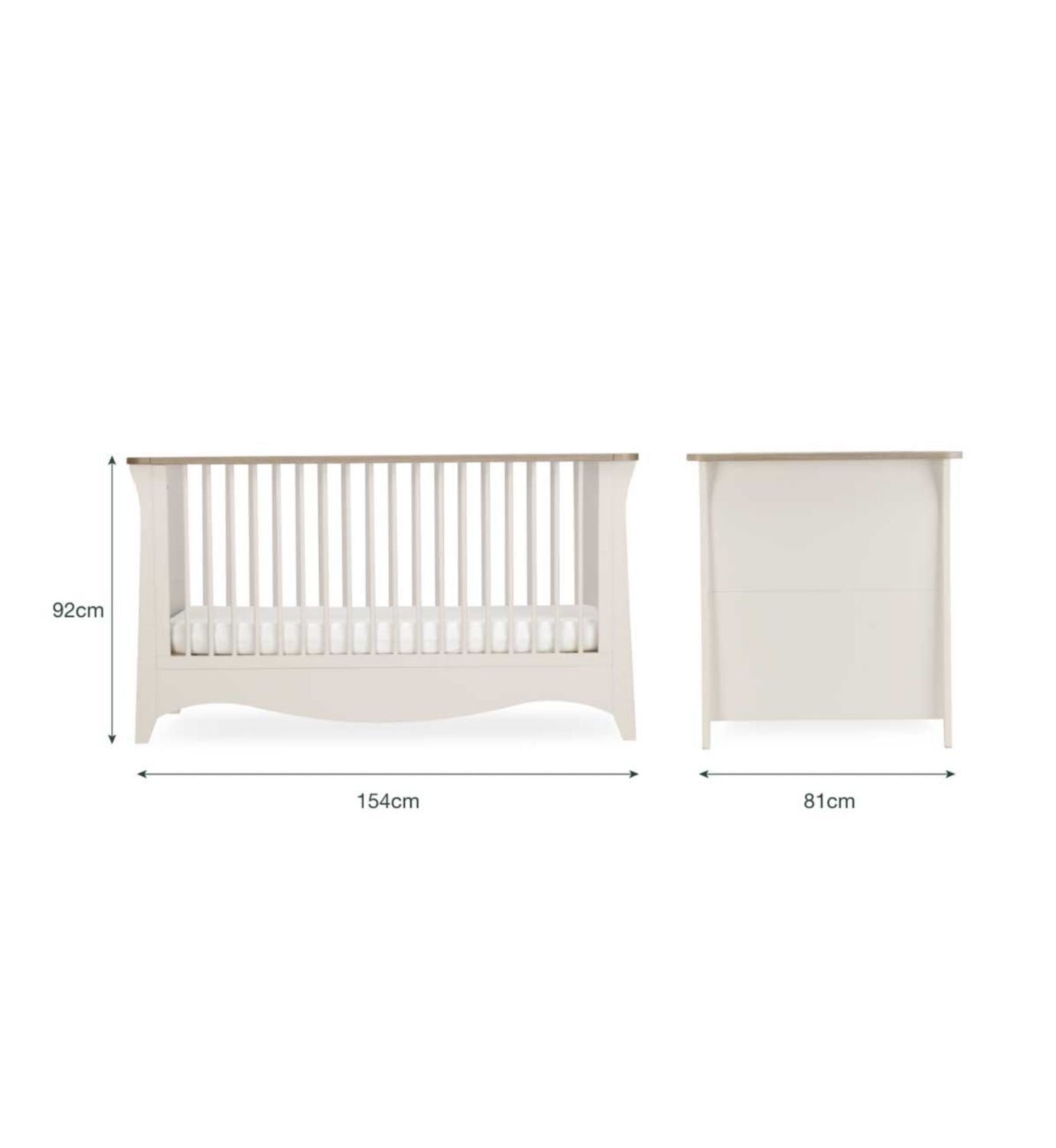 CuddleCo Clara cot bed in cashmere finish - British product