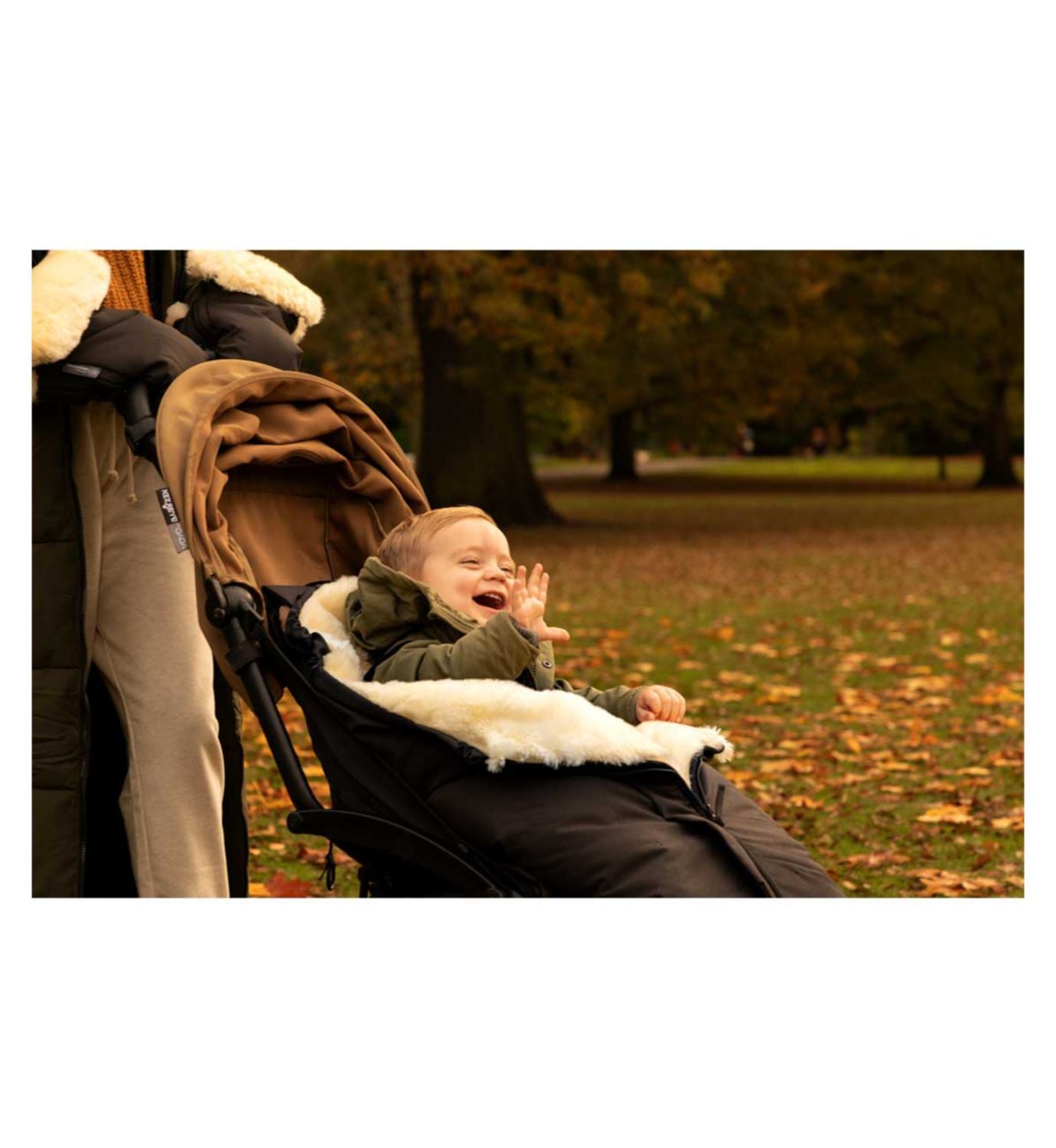 Naturally Sheepskins Merino Sheepskin Footmuff Black, imported from the UK