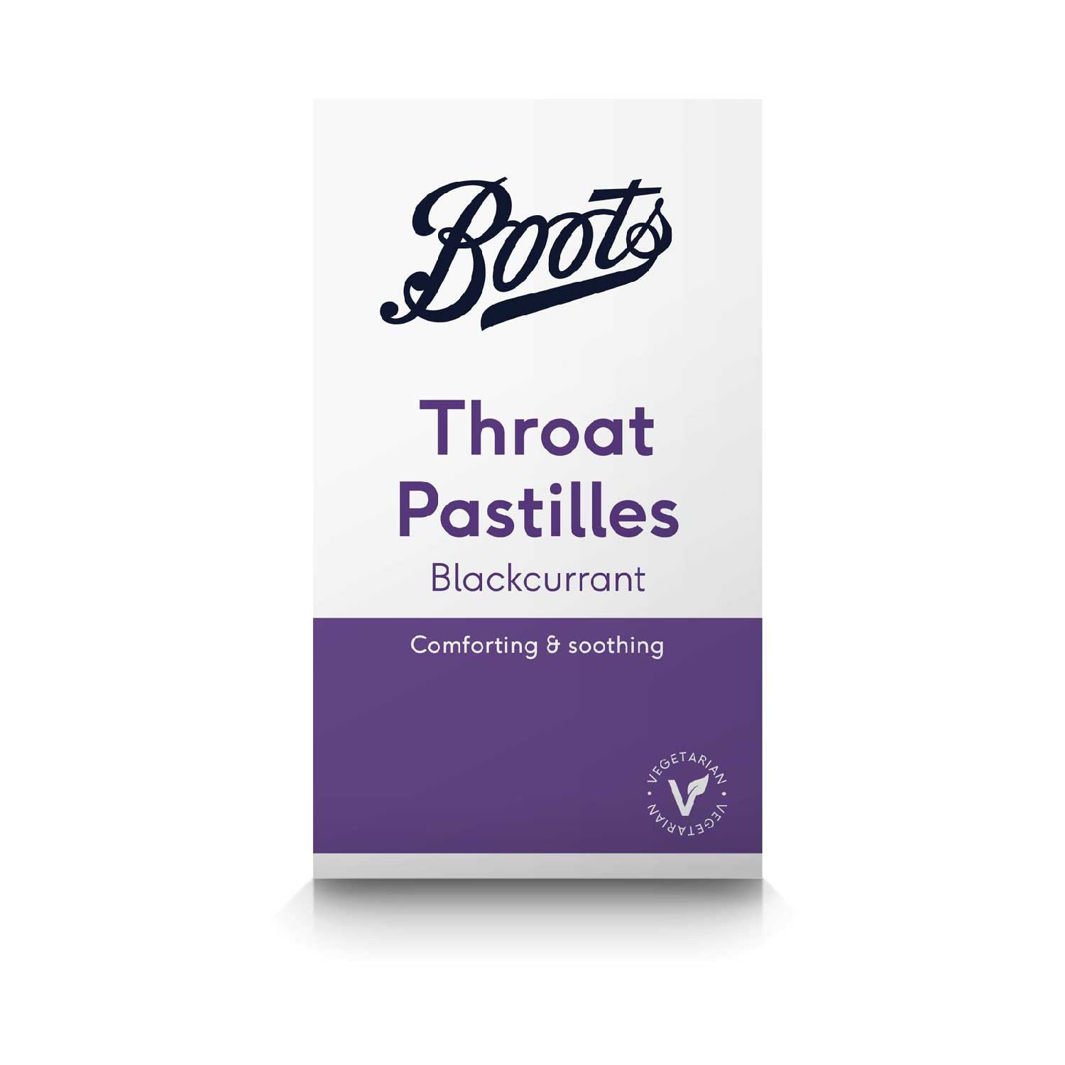 Boots throat pastilles blackcurrant 20 pastilles, UK version