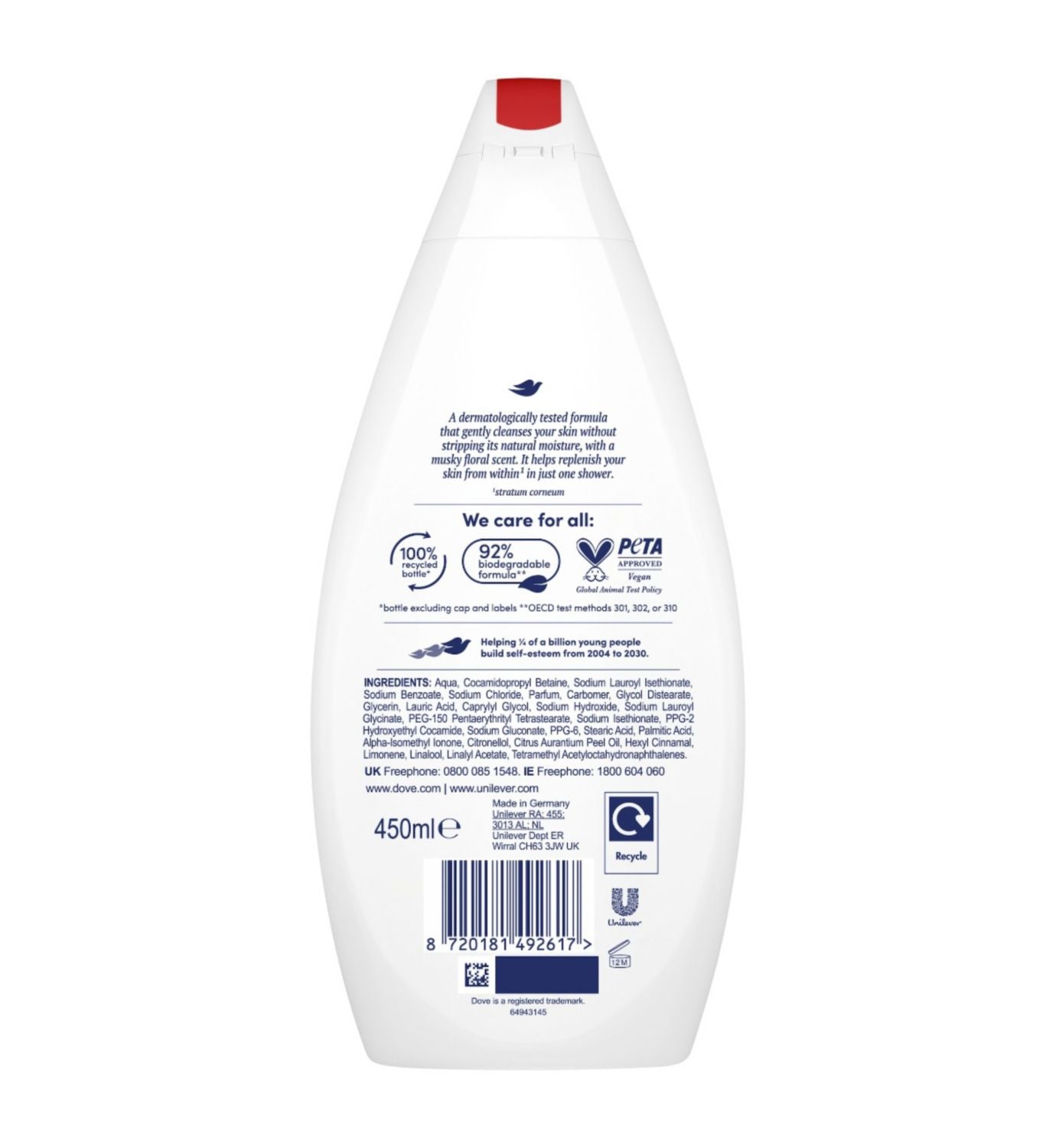 Dove Velvet Glow Body Wash 450ml, UK version