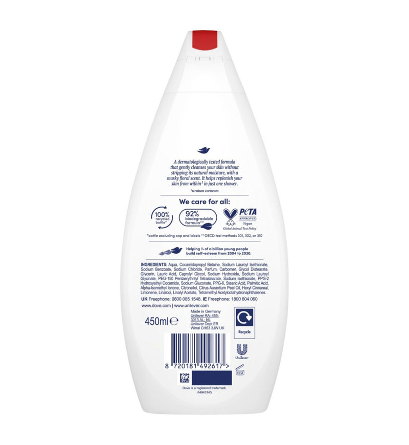 Dove Velvet Glow Body Wash 450ml, UK version