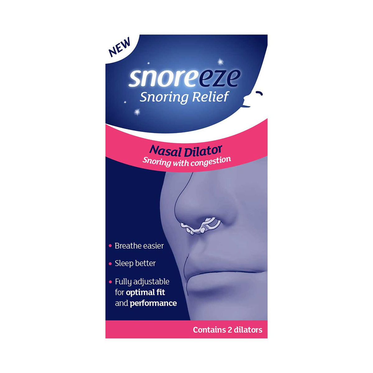 Snoreeze nasal dilator 2 pack, imported from the UK