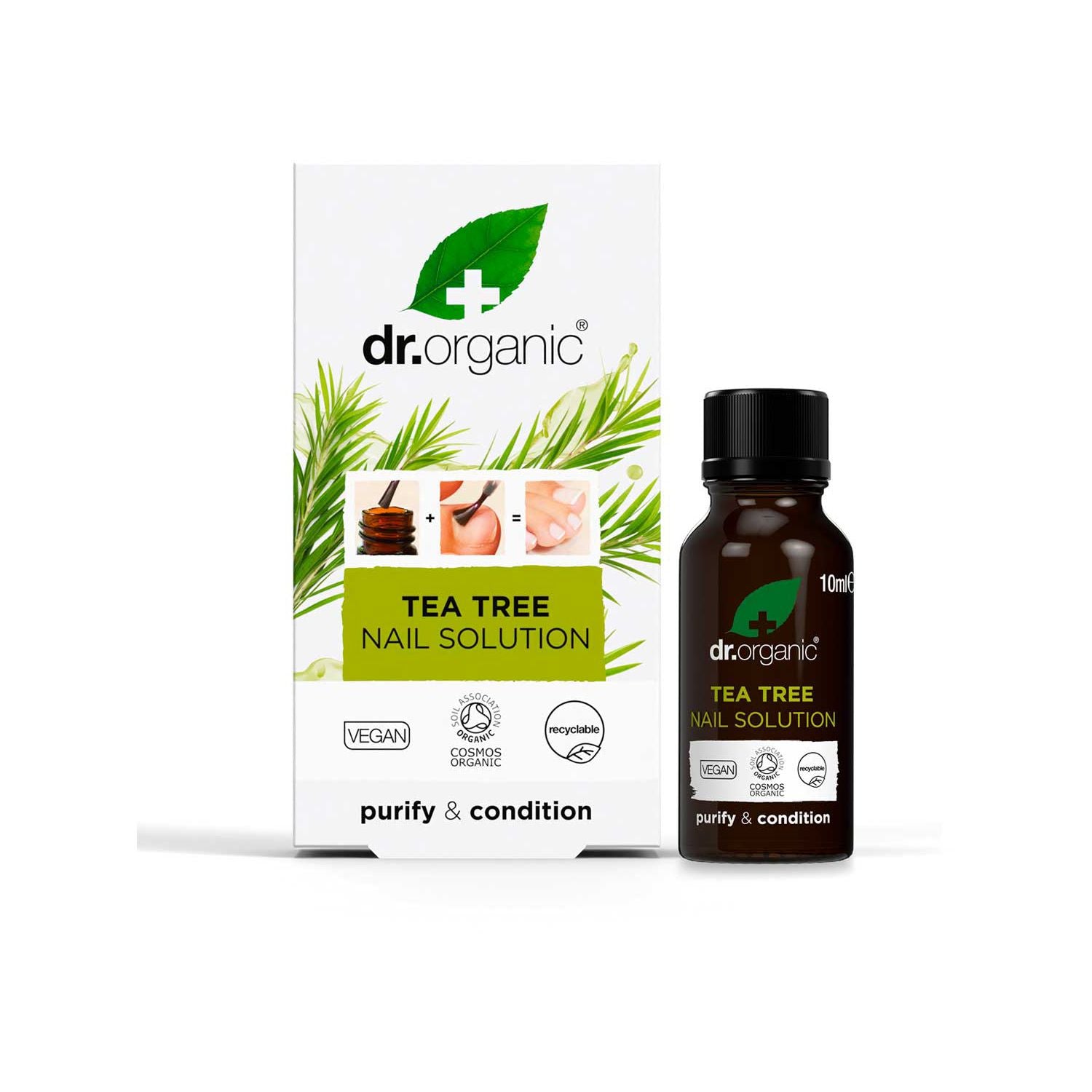 Dr Organic Tea Tree Nail Solution 10ml, imported from the UK
