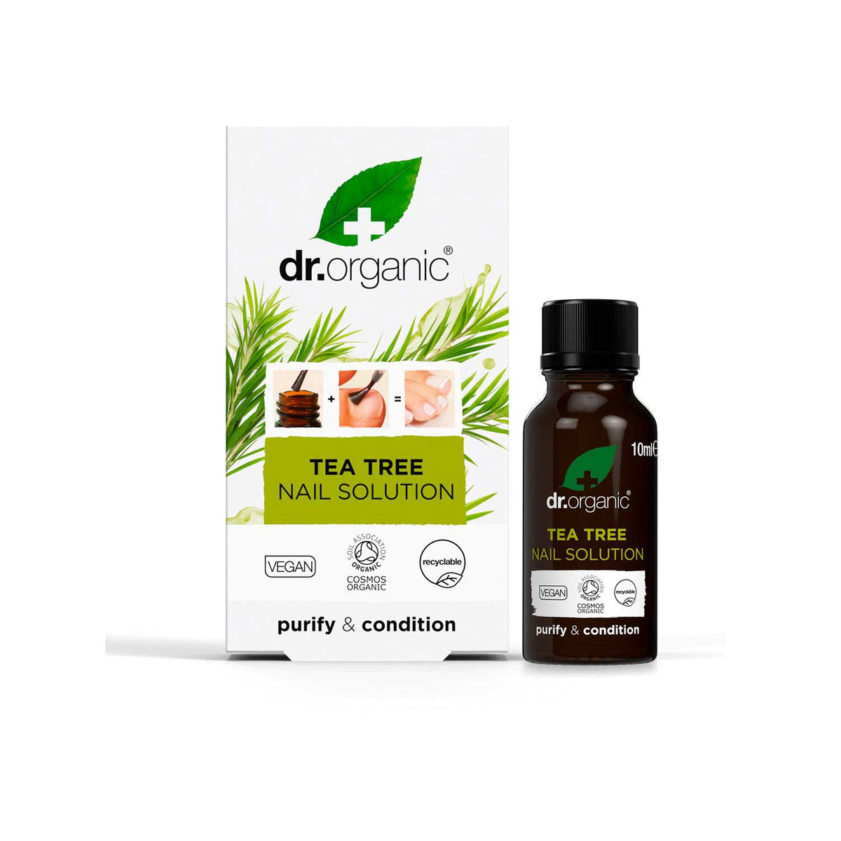 Dr Organic Tea Tree Nail Solution 10ml, imported from the UK