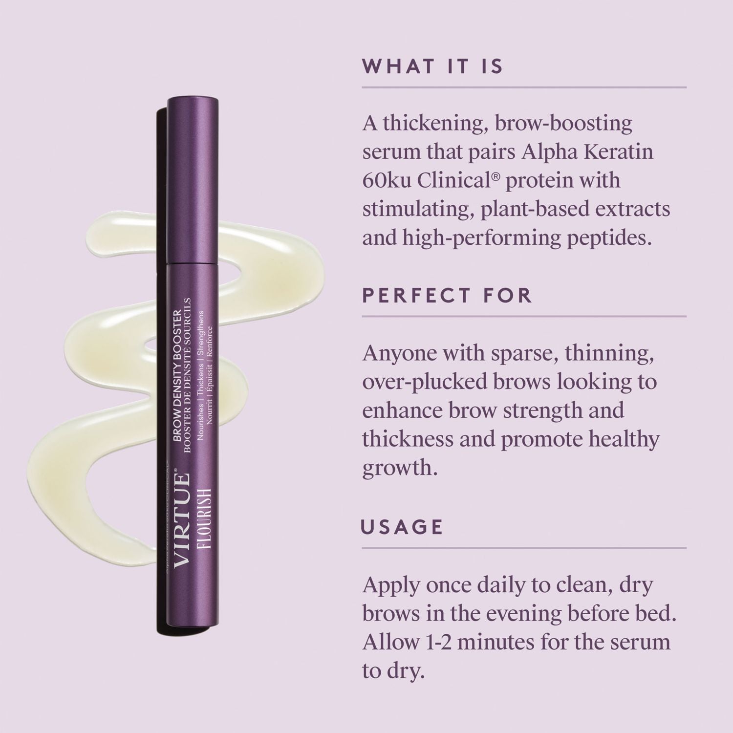 Virtue Flourish Brow Density Booster Serum 4ml (British brand)