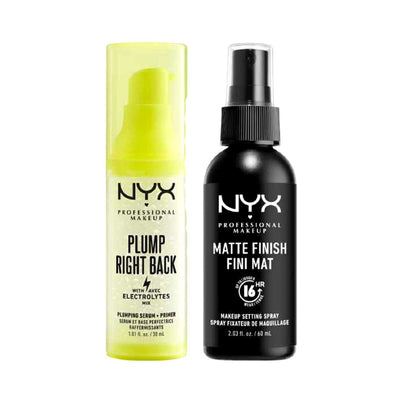 Boots NYX Professional Makeup Matte Setting Spray and Plump Right Back Primer Beauty Bundle- Buy online at McGrocer