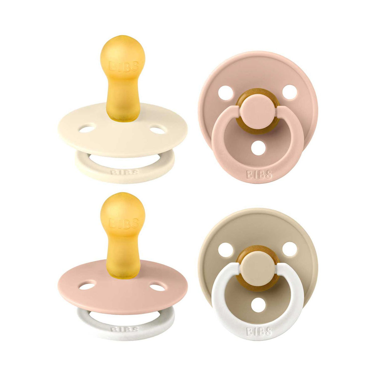 BIBS soothers blush glow mix size 2, imported from the UK