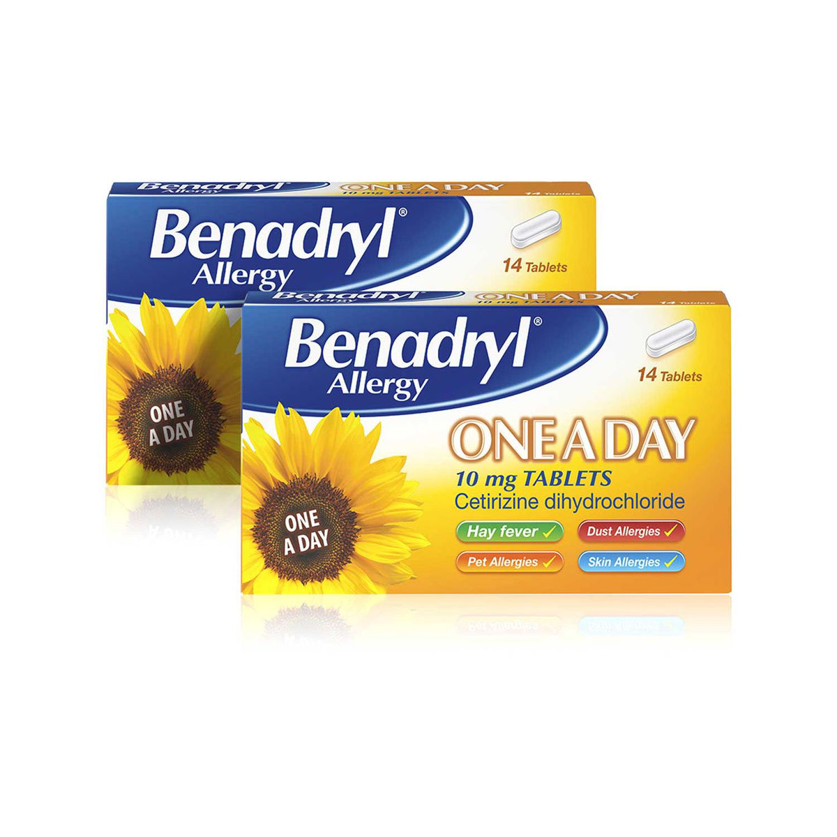 Benadryl One a Day Relief 14 tablets bundle - British product