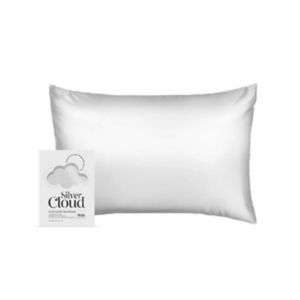 كيس وسادة من الساتان الفضي Silver Cloud بمقاس قياسي 50 × 75 سم