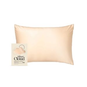 غطاء وسادة ساتان Silver Cloud بلون الكراميل مشبع بأيونات الفضة 50 × 75 سم