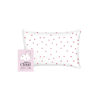 Boots Silver Cloud Heart Print Satin Pillowcase 50 x 75 cm- Buy online at McGrocer
