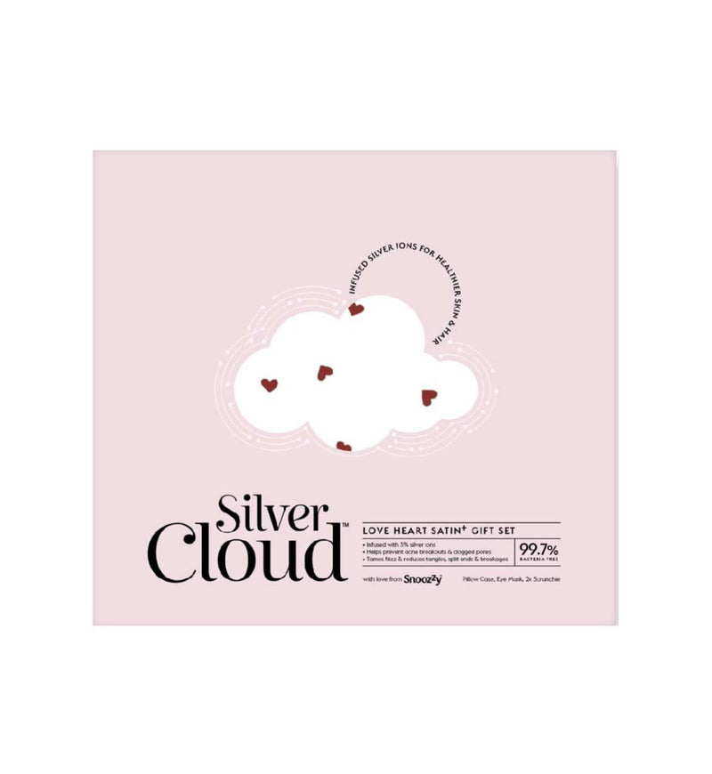 Silver Cloud satin gift set heart print - British product
