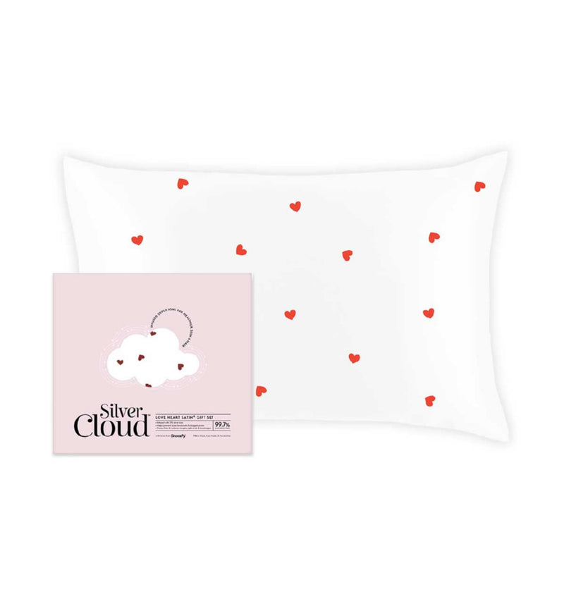 Silver Cloud satin gift set heart print - British product