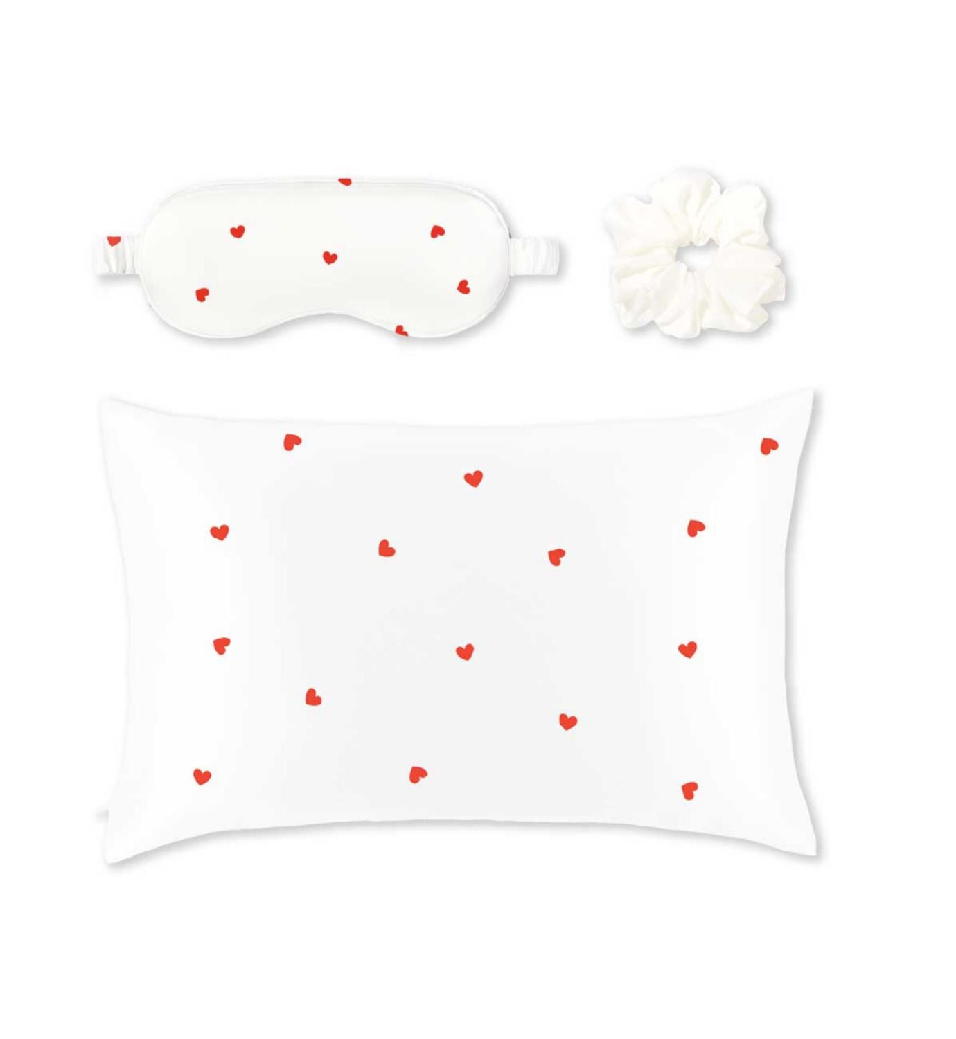 Silver Cloud satin gift set heart print - British product