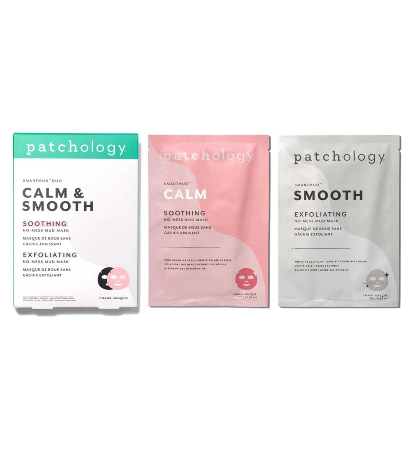 Patchology SmartMud Duo Calm & Smooth 2 masks, imported from the UK