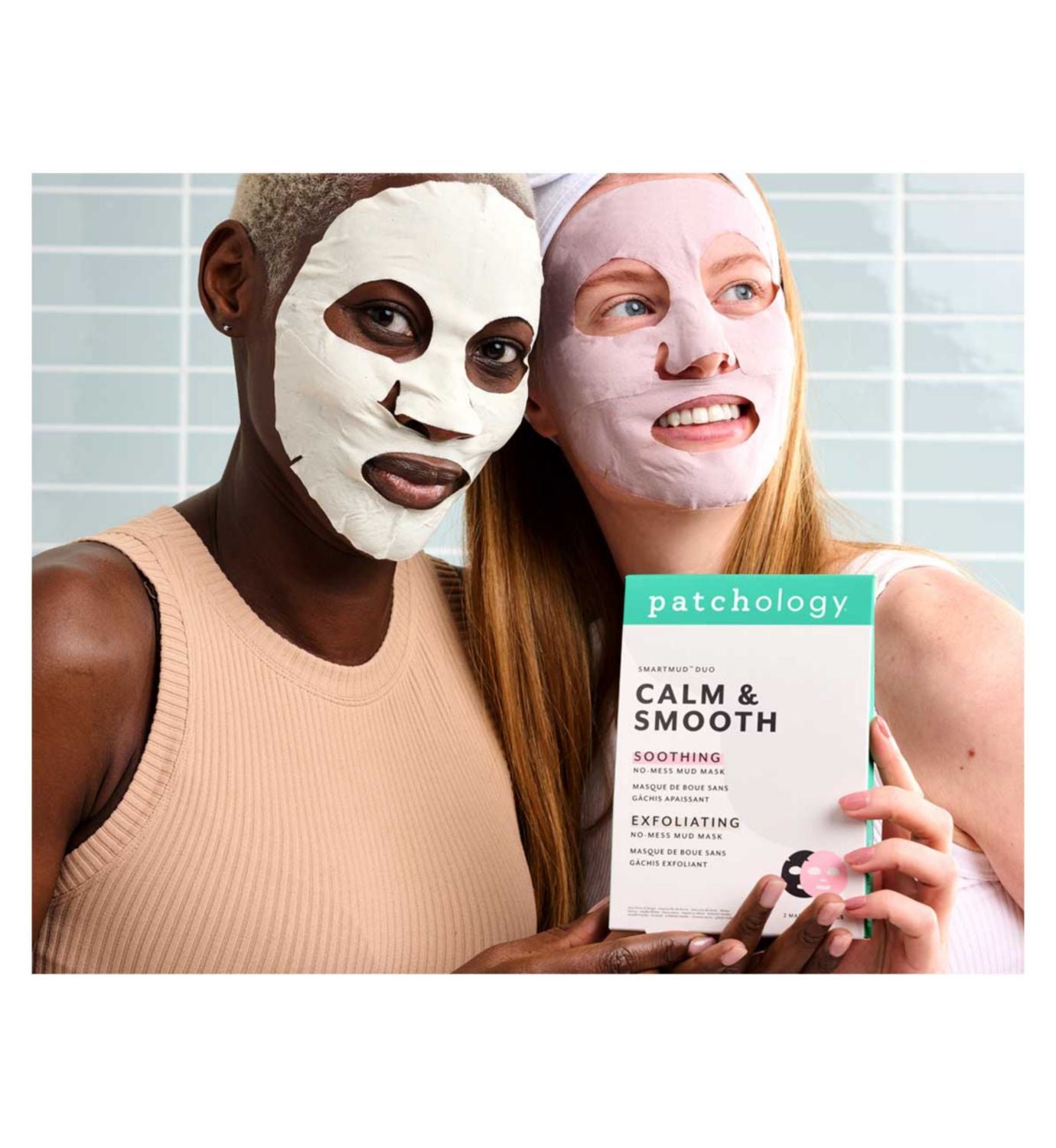 Patchology SmartMud Duo Calm & Smooth 2 masks, imported from the UK