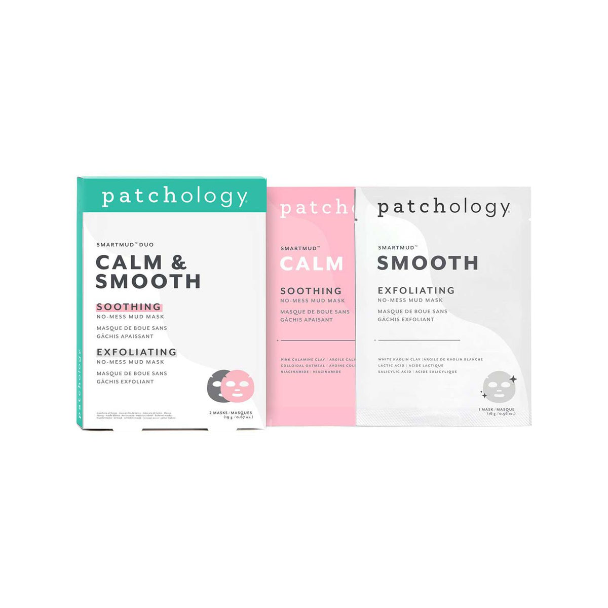 Patchology SmartMud Duo Calm & Smooth 2 masks, imported from the UK