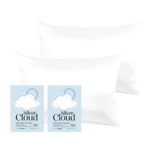 Silver Cloud White Satin Pillowcase Twinpack Standard Size