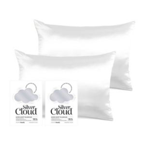Silver Cloud Satin Pillowcases Twinpack 50x75cm (British brand)