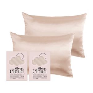 عبوة مزدوجة من أغطية الوسائد الساتان بلون الكراميل من Silver Cloud، بمقاس 50 × 75 سم