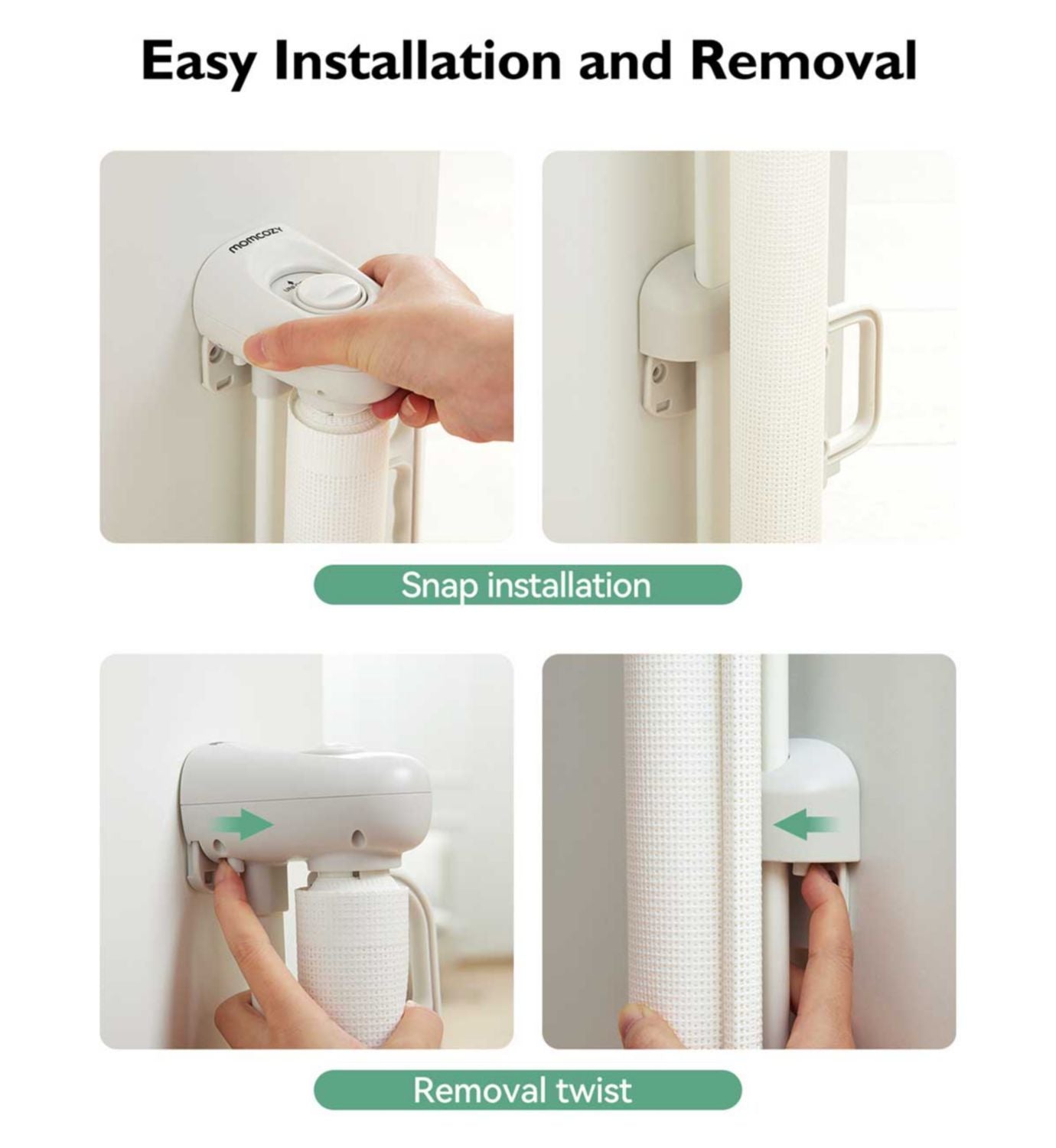 Momcozy retractable soft baby gate entry, UK version