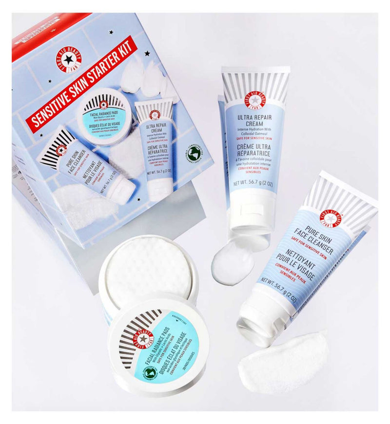 First Aid Beauty Sensitive Skin Starter Kit travel sizes, imported from the UK