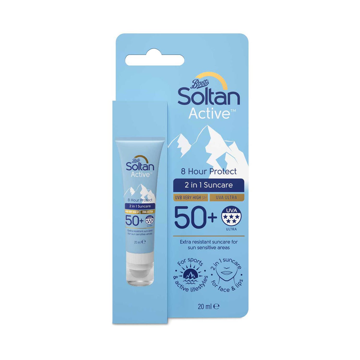 Soltan 2-in-1 suncare lotion balm SPF50+ 20ml (British brand)