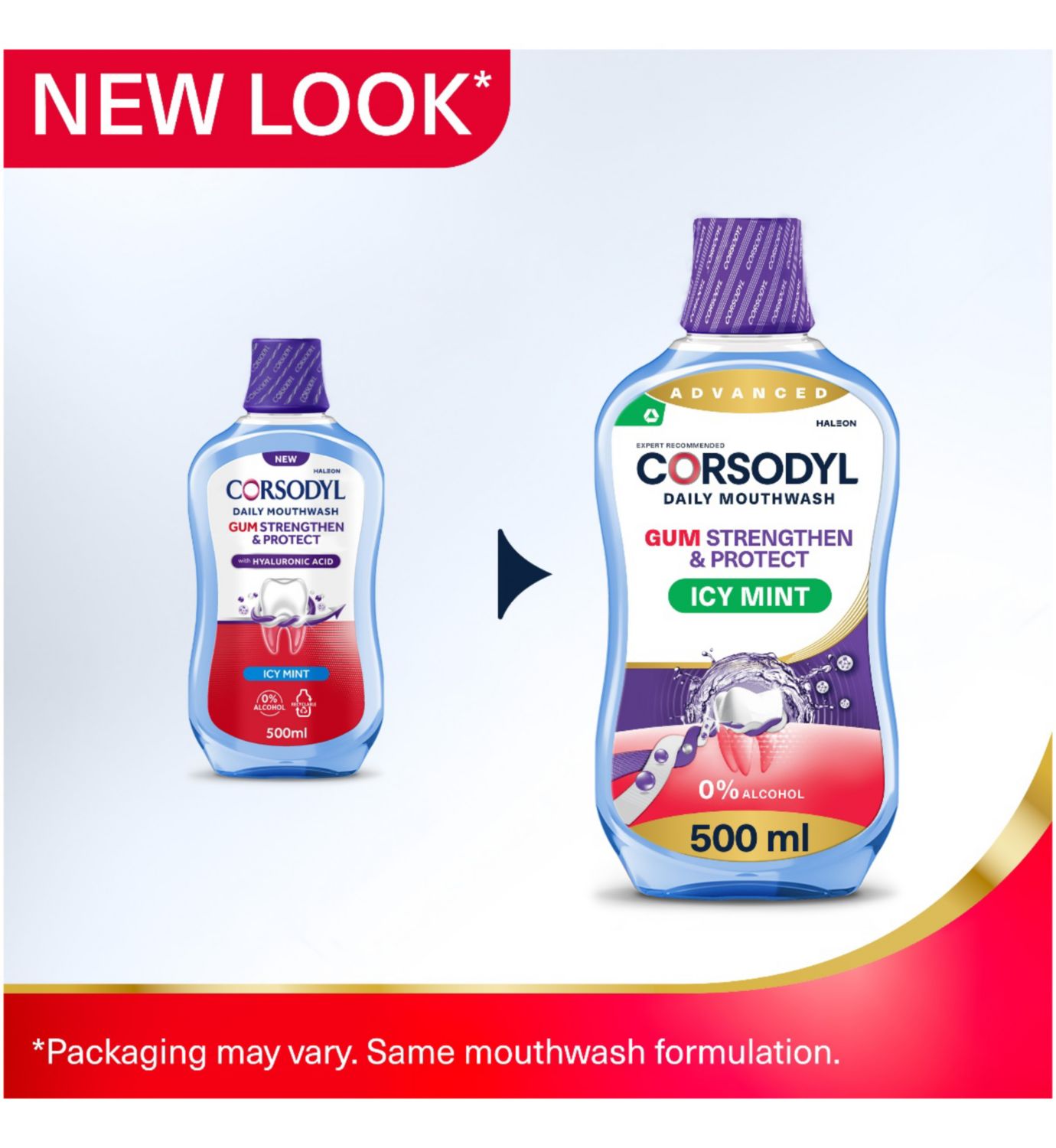 Corsodyl Gum Strengthen Protect mouthwash icy mint 500ml - British product