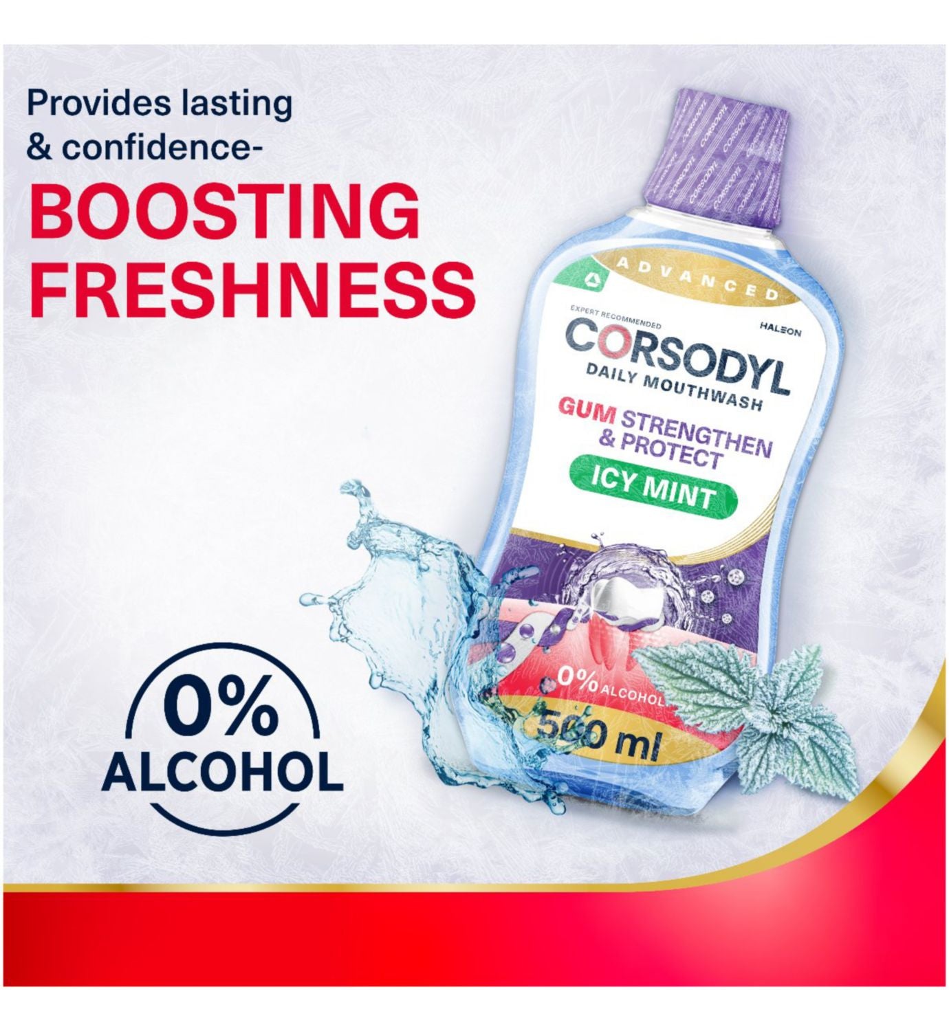 Corsodyl Gum Strengthen Protect mouthwash icy mint 500ml - British product