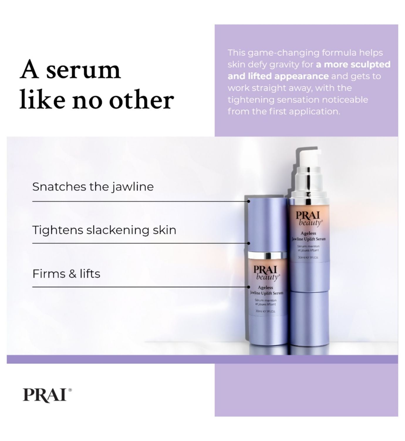 PRAI Beauty Ageless Jawline Uplift Serum 30ml (British brand)