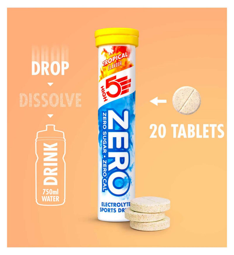 HIGH5 ZERO Tropical hydration tabs 20 pack - British product