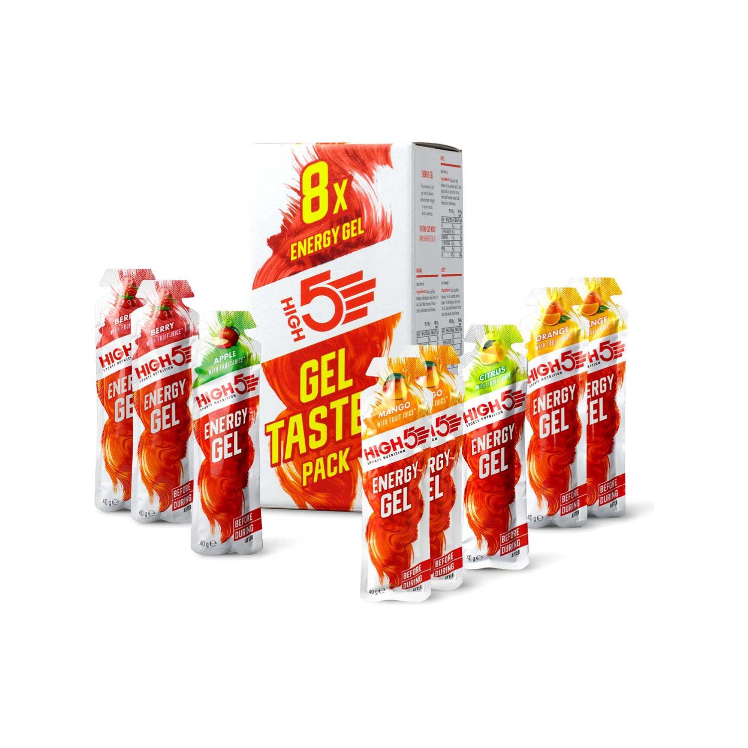 HIGH5 energy gel taster pack 8x40g - British product