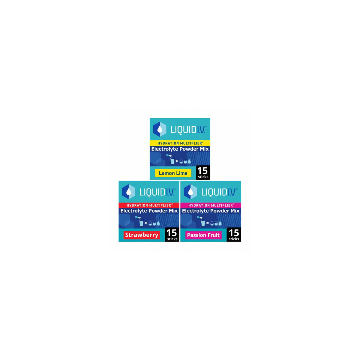 Liquid I.V. Hydration Multiplier Electrolyte Powder 3 Flavour Pack, UK version