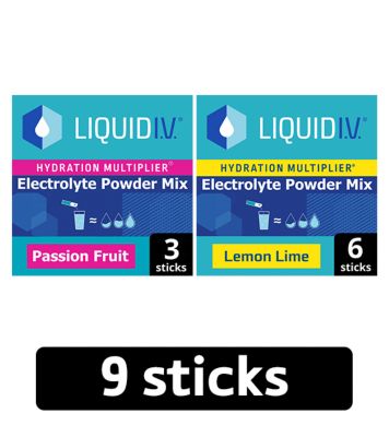 Hydration Multiplier Electrolyte Powder Mix Passion Fruit Lemon Lime Bundle 9 Sachets