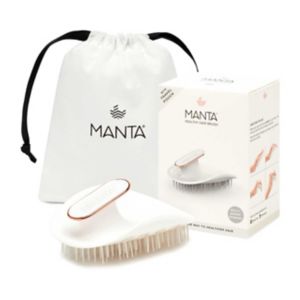 Manta white hairbrush designed for fragile hair, imported from the UK