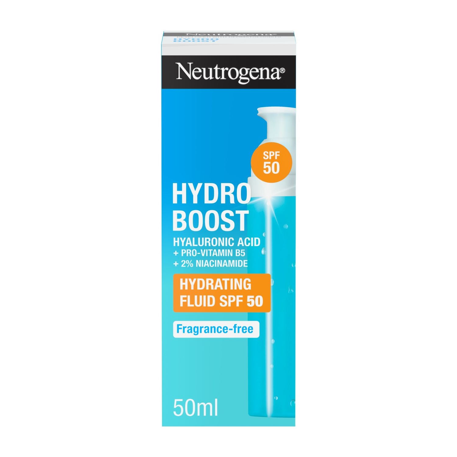 Neutrogena Hydro Boost hydrating fluid SPF50 50ml, imported from the UK
