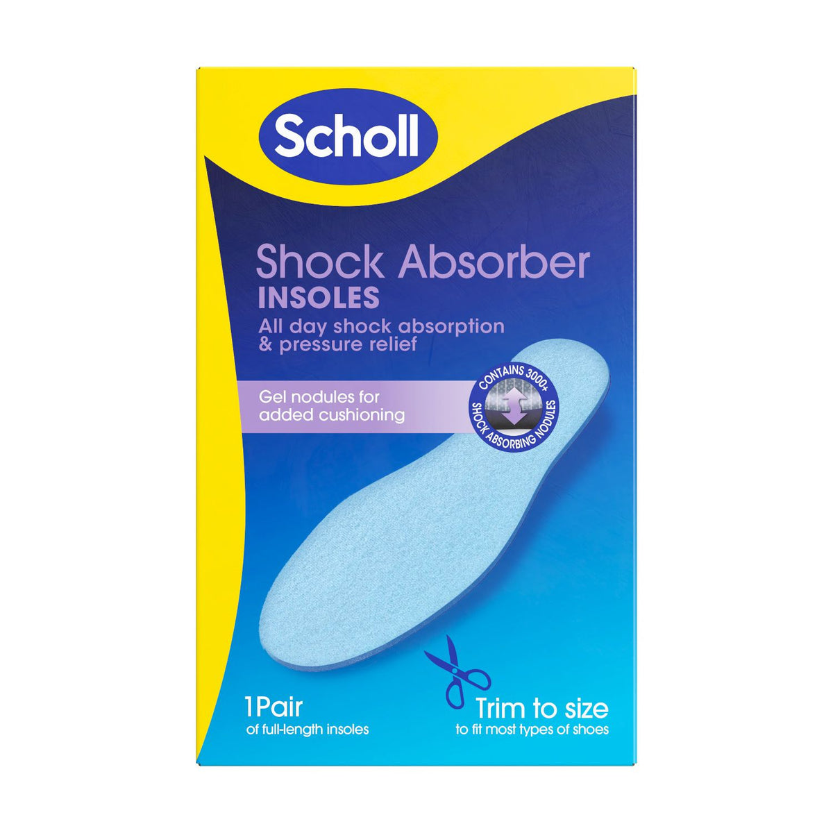 Dr. Scholl's shock absorber trim-to-fit insoles, imported from the UK