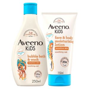 Aveeno Kids Bathtime Duo boblebad og lotion - 250 ml per stk - britisk produkt