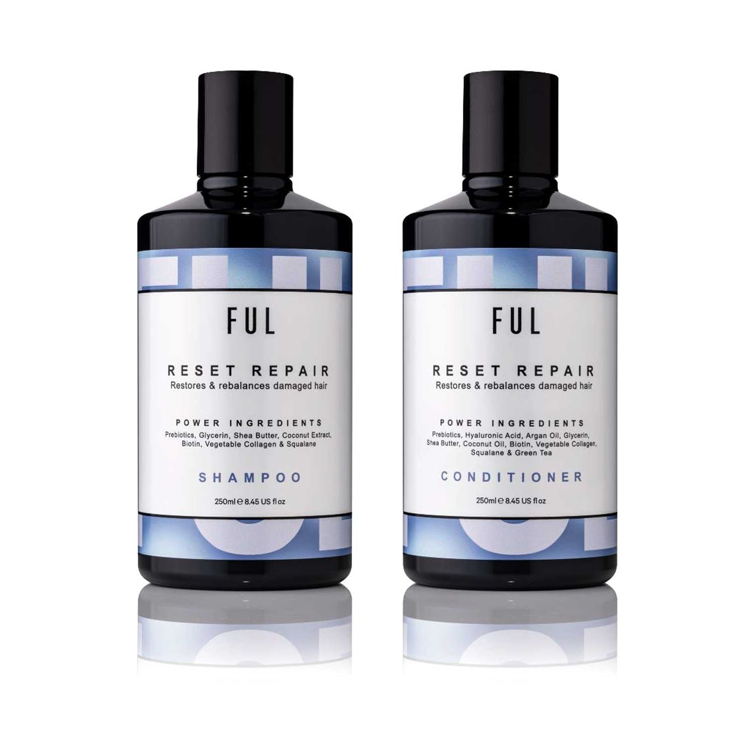 FUL Reset Repair shampoo and conditioner bundle 250ml each (British brand)