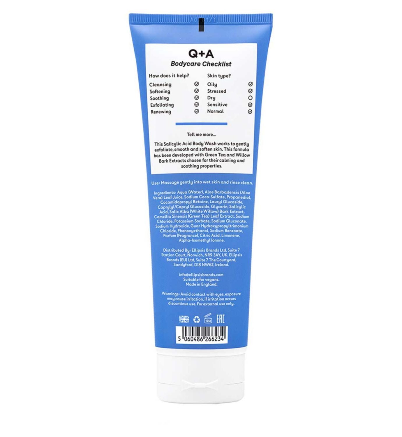 Q+A Salicylic Acid Body Wash 250ml (British brand)