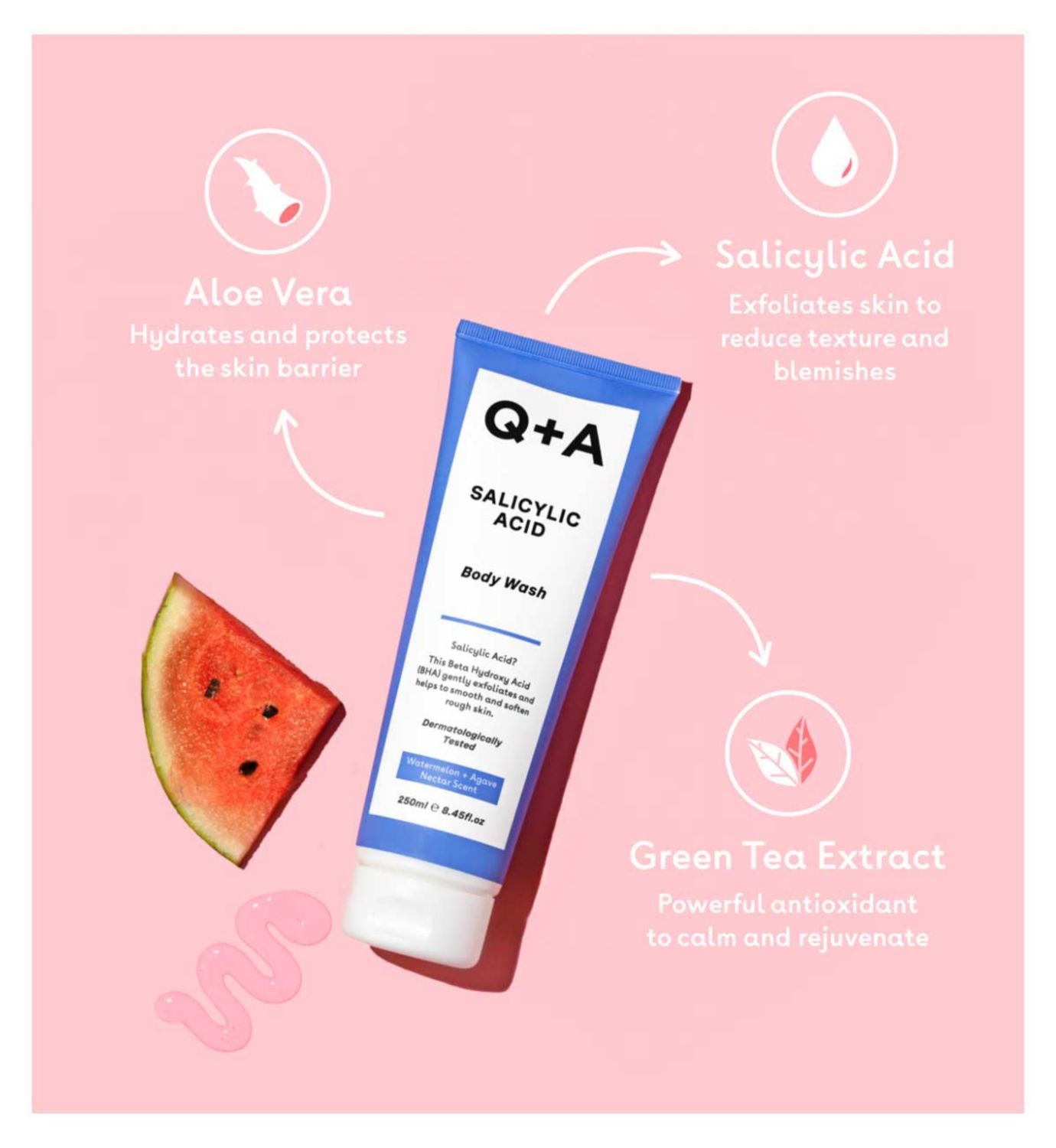 Q+A Salicylic Acid Body Wash 250ml (British brand)