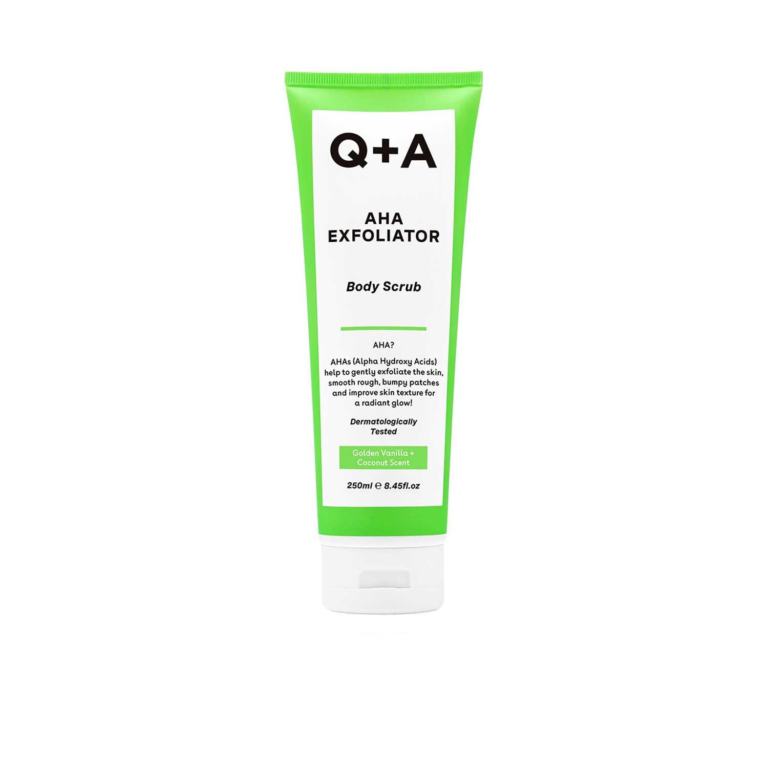 Q+A AHA Exfoliator Body Scrub 250ml - British product