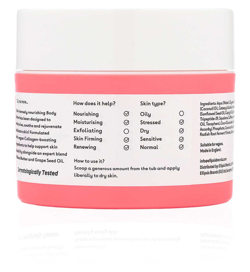 Q+A Collagen Body Butter 200ml for dry skin (British brand)