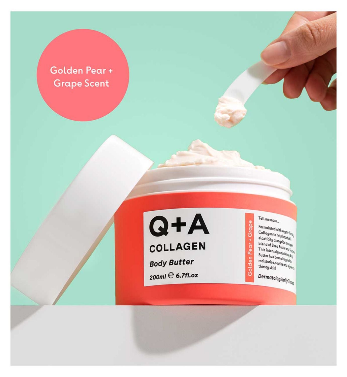 Q+A Collagen Body Butter 200ml for dry skin (British brand)