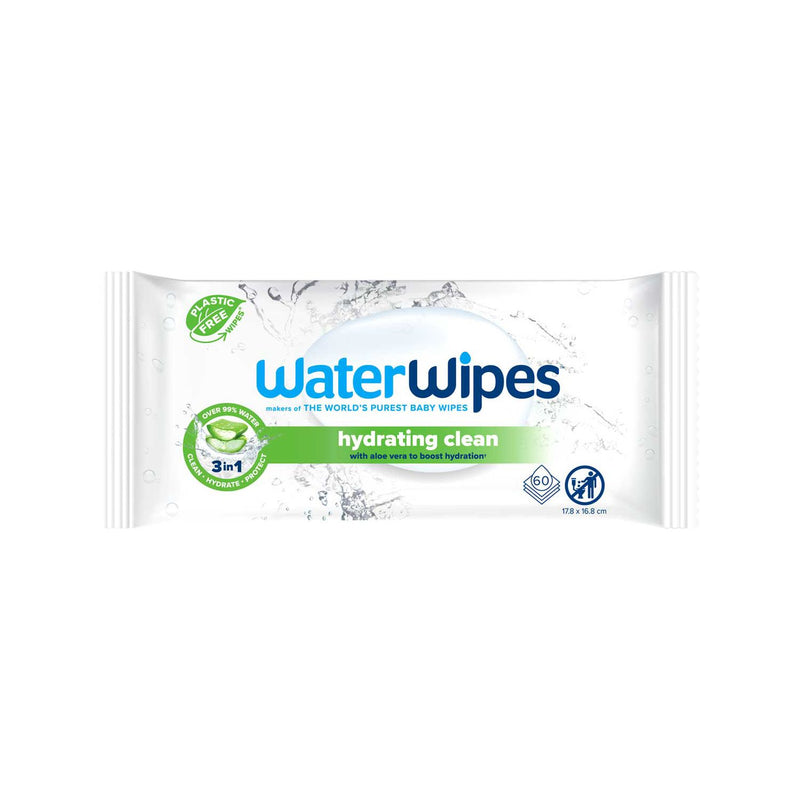 WaterWipes Hydrating Boost baby wipes 60 count, imported from the UK