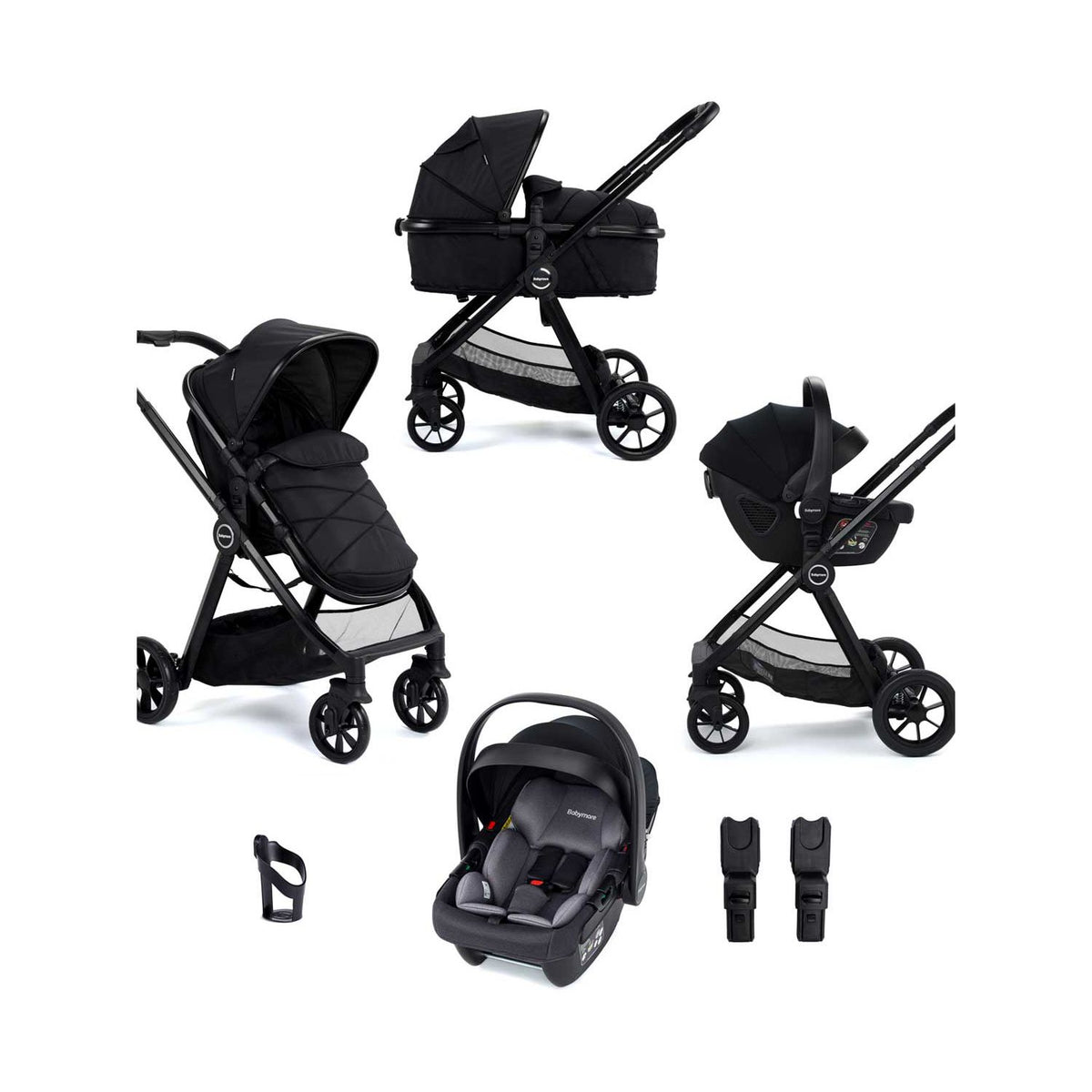 Babymore Mimi Travel System black car seat, UK version