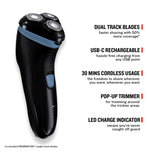 Remington R1 rotary shaver with dual track blades, UK version