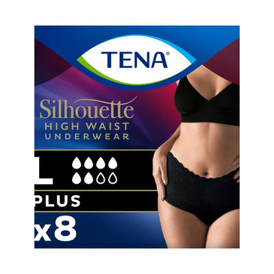 Boots TENA Silhouette Plus Incontinence Pants Large High Waist Black 8 Count- Buy online at McGrocer